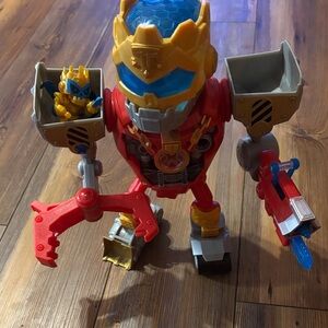 Action Robot Toy with Red and Yellow Accents